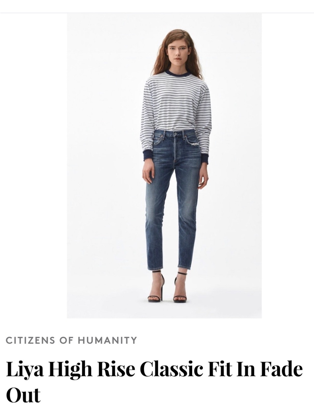 Citizens Of Humanity Slim Skinny Jeans in Dark Blue with Knee Distress